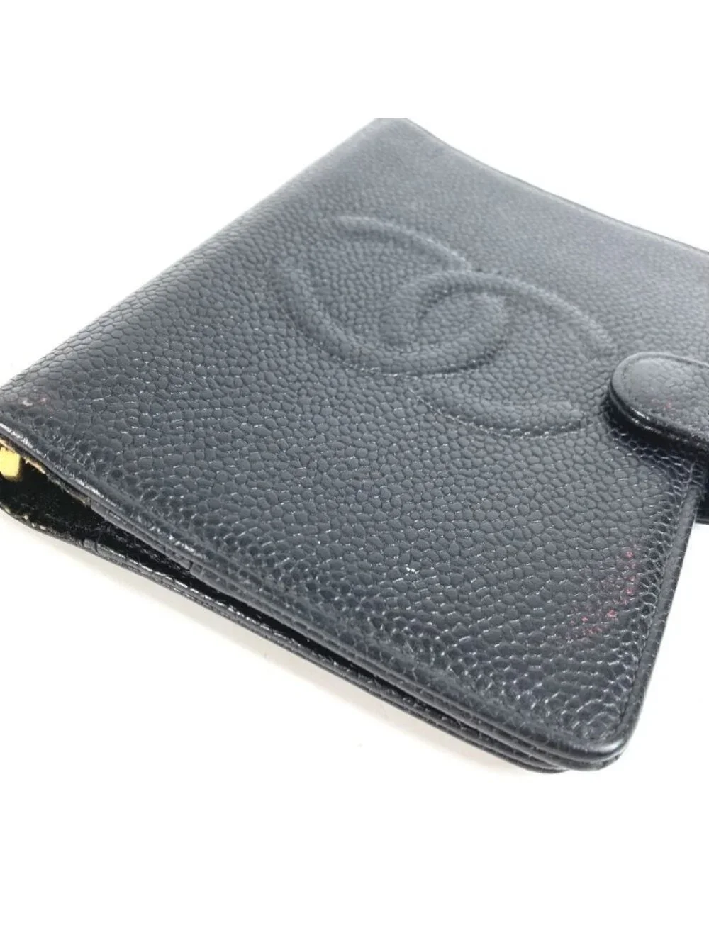 Chanel Notebook Cover CC Logo Caviar Leather Black Agenda